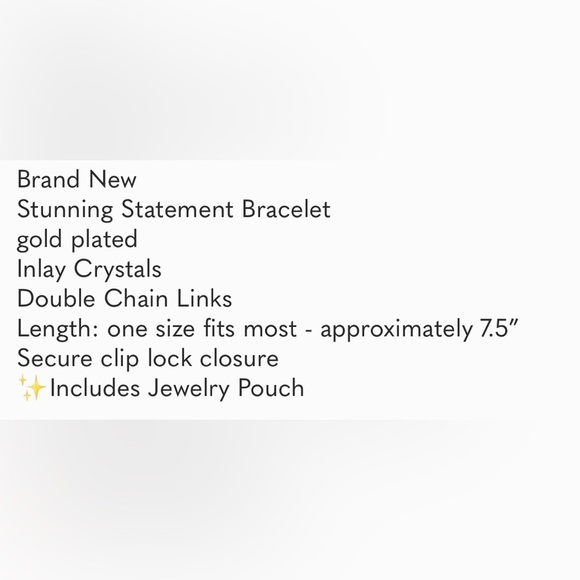 New Gold Bold Face Pave Crystal Bracelet - Picture 7 of 8